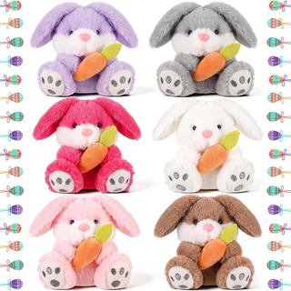 Simgoing Conjunto de 6 Coelhinhos de Pelúcia de Páscoa de 5,3 Polegadas, Coelhinho de Pelúcia Sentado com Orelhas Caídas