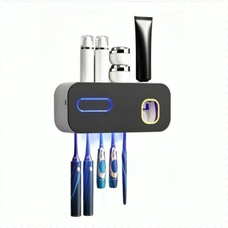 [Organização Prática] [Space-Saving Tool] Esterilizador UV/Porta Escova/Dispenser de Pasta Automático