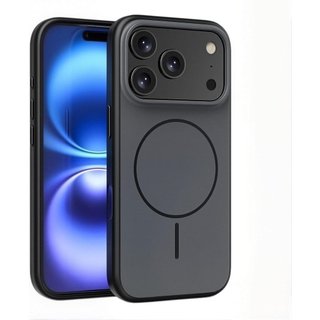 Capa magnética fosca de toque suave e dupla cor para, compatível com carregamento sem fio MagSafe (17 Pro, Laranja) 5Q51