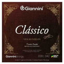 Encordoamento Nylon Violão Corda Giannini Clássico Pesada GENWPA