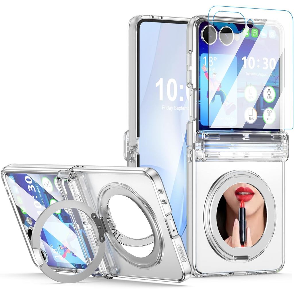 Projetada para a Capa do Samsung Galaxy Z Flip 7 com Suporte Magnético, Espelho 