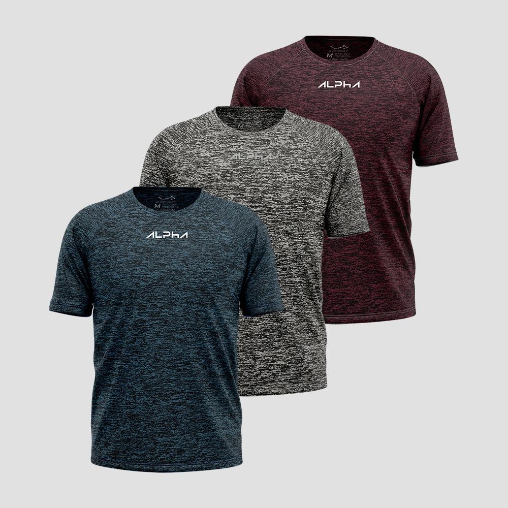Kit 3 Camisetas Dry Alpha Co Masculina