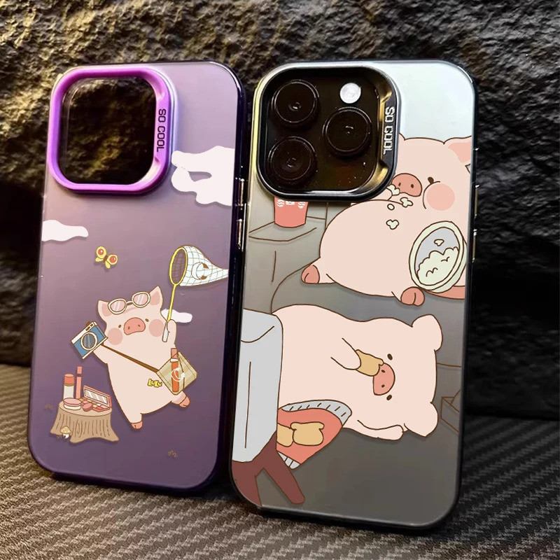 Capa de PC com Design de Porquinho Fofo e Feliz para Xiaomi POCO X6 X5 X3 NFC F3