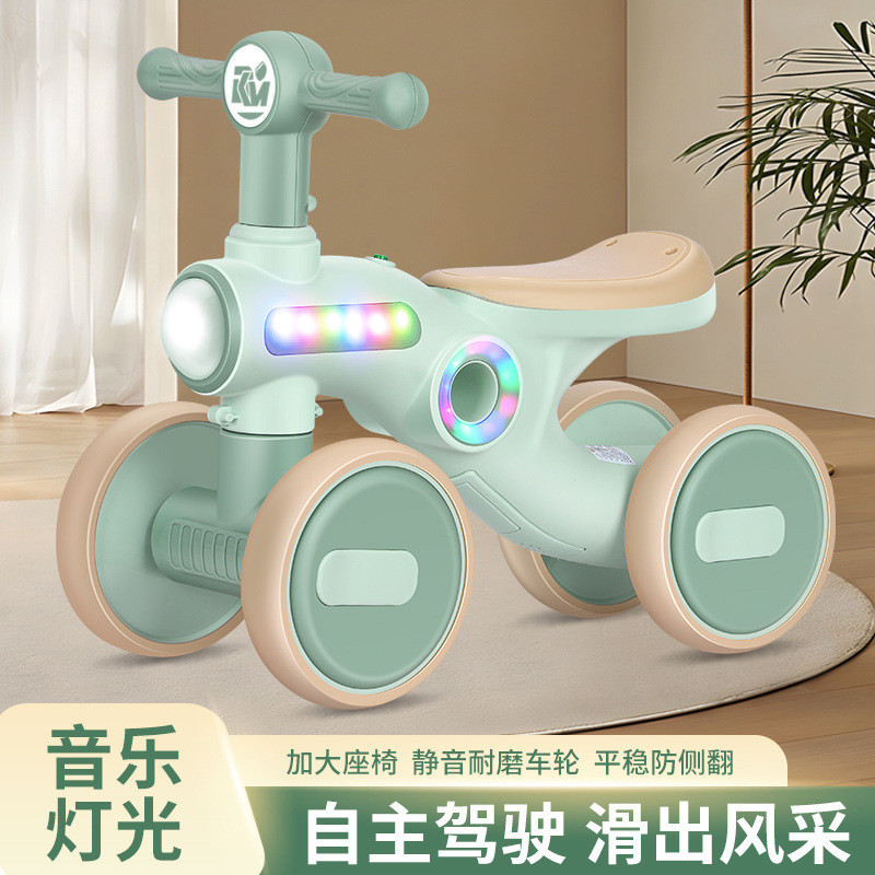 Crianças scooter 1-3 anos de idade meninos meninas bebê sem pedais Anti-capotamento scooter de quatro rodas torcido carr