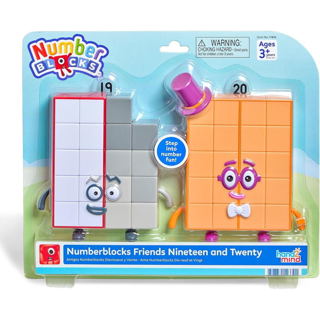 hand2mind Numberblocks Friends Pacote de Figuras Novezenta e Vinte, Brinquedos de Números e Contagem para Crianças Peque