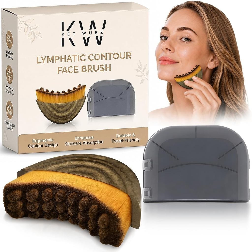 Escova de Contorno Facial Linfático, Escova Facial para Drenagem Linfática, Escova de Massagem Linfática a Seco