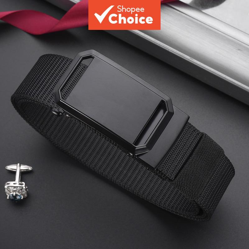 Cinto De Catraca Tático Masculino Com Fivela Automática Ajustável Lona De Nylon Para Trabalho Ao Ar Livre Casual