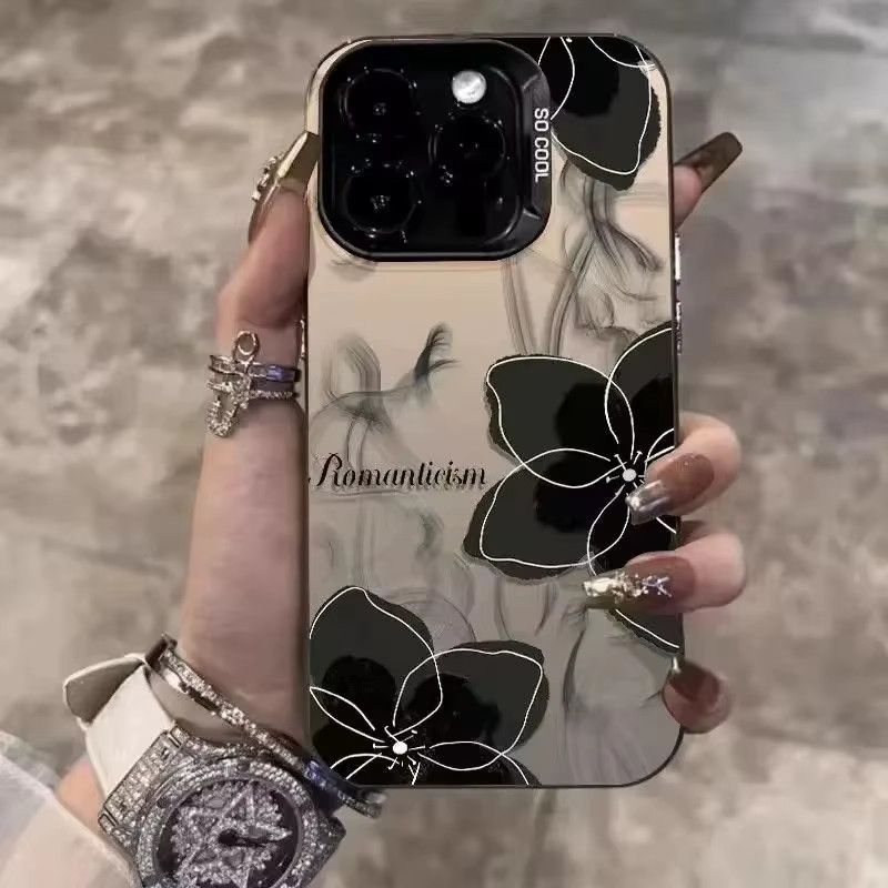 INS Estilo Floral Romântico Capinha Capa para Samsung Galaxy A04S A05S A06 A07 A12 A13 A14 A15 A16 Estrutura anti-queda