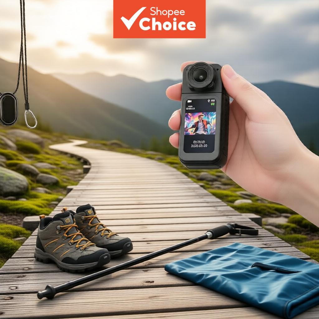 Câmera de Vídeo HD Câmera de Ação Câmeras de Corpo Vestíveis para Vlogging com Cordão Magnético para Trabalho e Ciclismo
