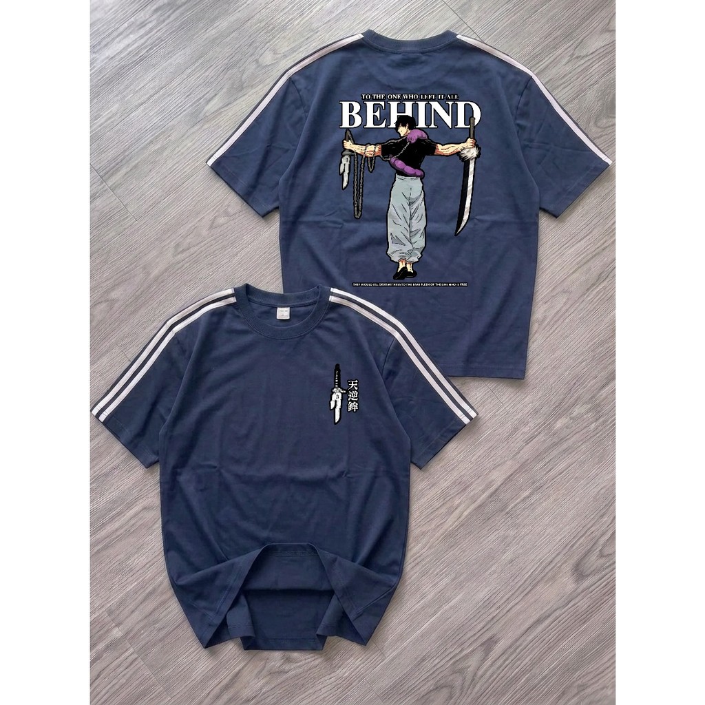 Camiseta Manga Listrada Jujutsu Anime Streetwear 100% Algodão Premium Unissex Blusa Casual Moda de Rua Lançamento