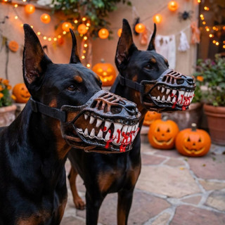 Máscara Bucal De Cachorro INTREE Halloween , Facial Vintage De Látex Com Dentes Móveis , Presas Realistas