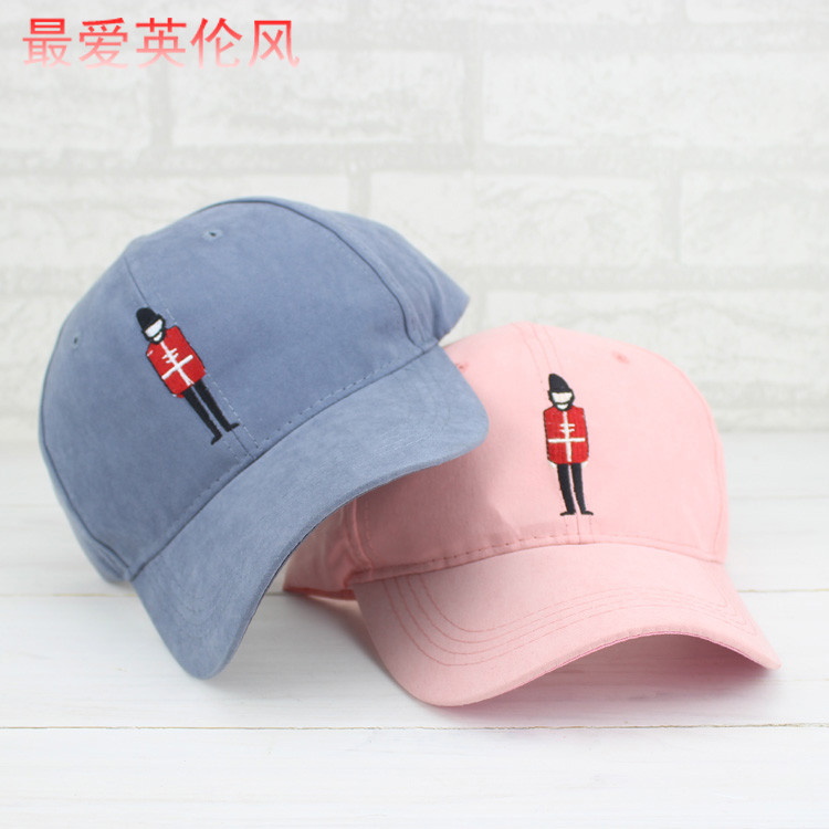 Boné de beisebol estilo britânico soldado britânico bordado aba curva boné de beisebol feminino versão coreana chapéu de
