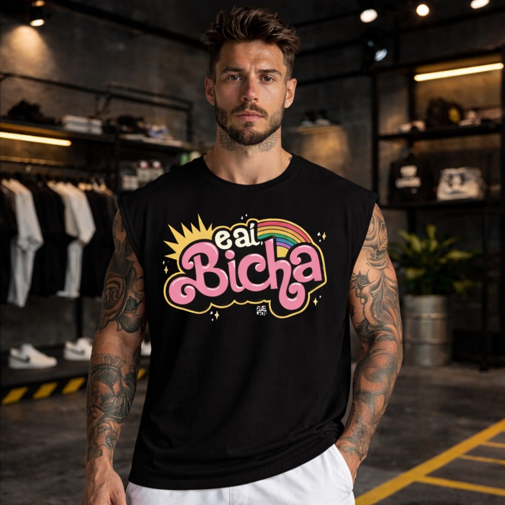 Regata Machão Masculina Oversized Casual Premium Streetwear Confortável Academia Fitness Dia a Dia