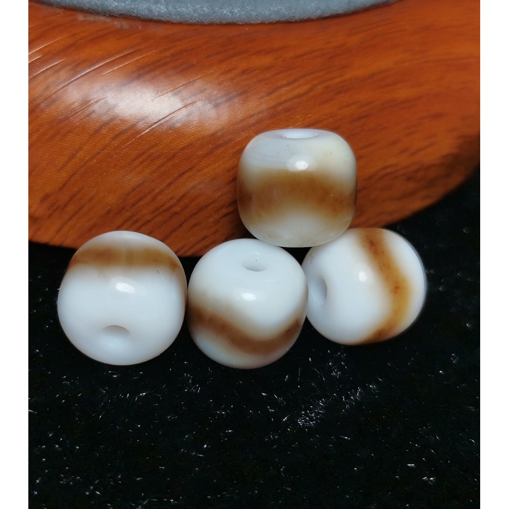 Imagem Escondido 2 contas pequeno dente de tigre Dzi contas budistas contas rosário acessórios 10*11mm um preço cada Item é lig