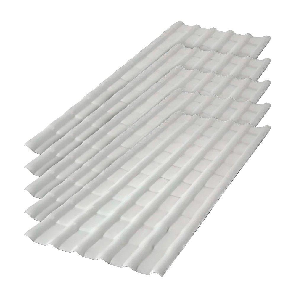 Kit 5 Telhas PVC Precon Plan Concreto 2,42x0,88m