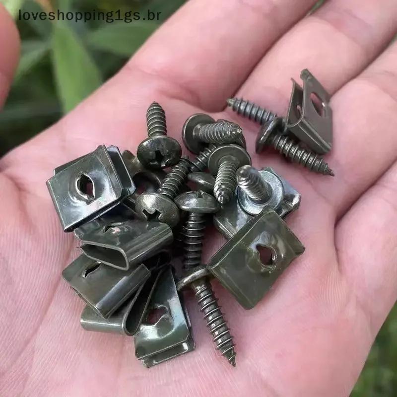 Conjunto De Clipes De Parafuso De Metal Tipo U Automotivo Antiferrugem Com Parafusos Para Uso Interno E Externo Do Carro