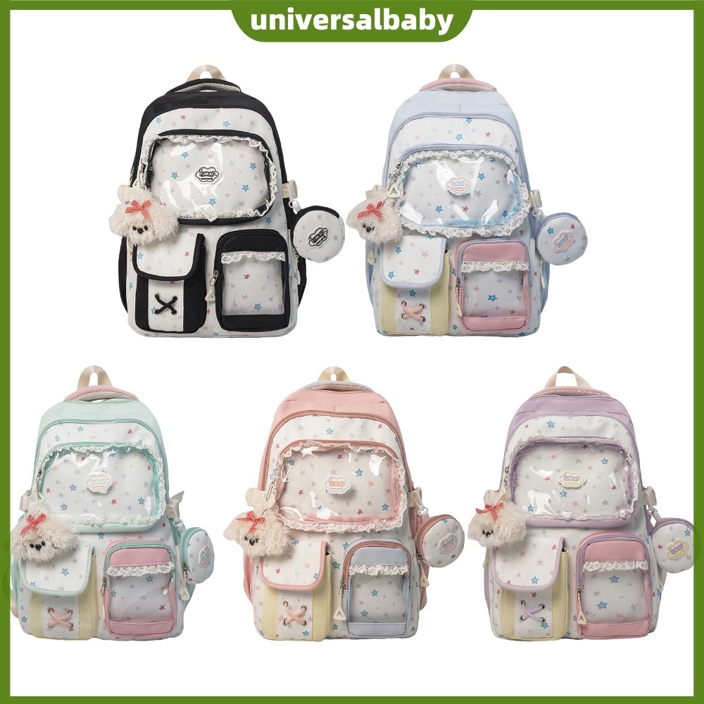 Mochila Estética Feminina De Nylon Com Pingente Estilo Y2K Para Presentes De Eventos De Cosplay [universalbaby.br]