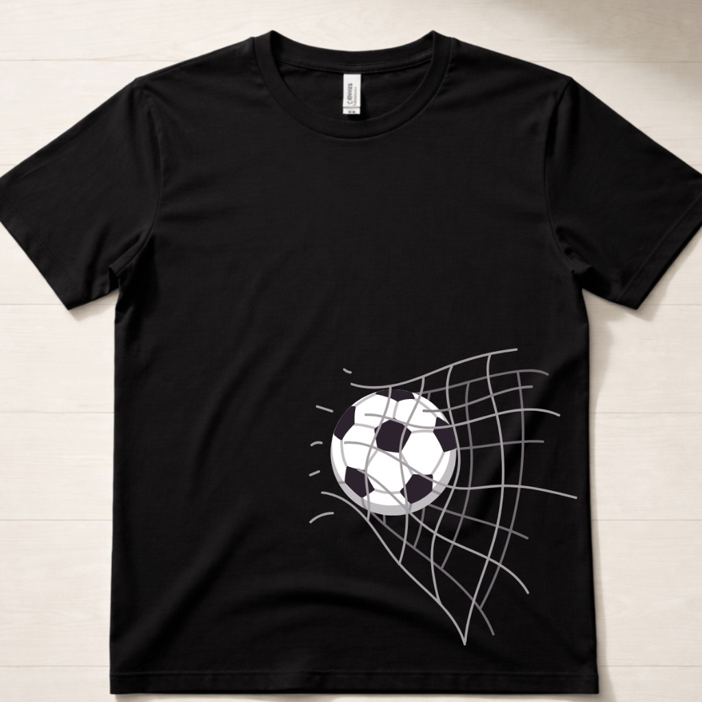Camiseta Infantil Futebol Menino Bola Rede Camisa Estampada 100% Algodão Confortável Fabricação Própia