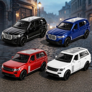 Kit Range Rover Land Rover e Evoke BMW Carrinho Miniatura Fricção abre portas Metal coleção colecionador
