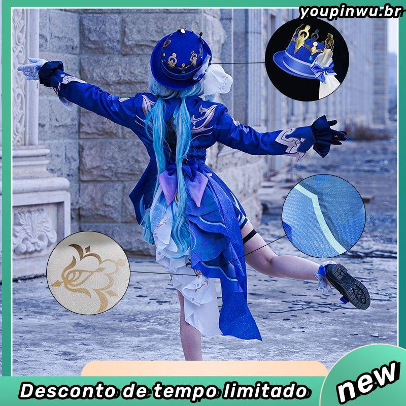 Yuanshen cos roupas Fukalos Maple Denim água deus Anime jogo bidimensional Funingna cosplay traje roupas femininas