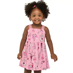 Vestido Infantil Menina Estampa Fresh Elian Rosa