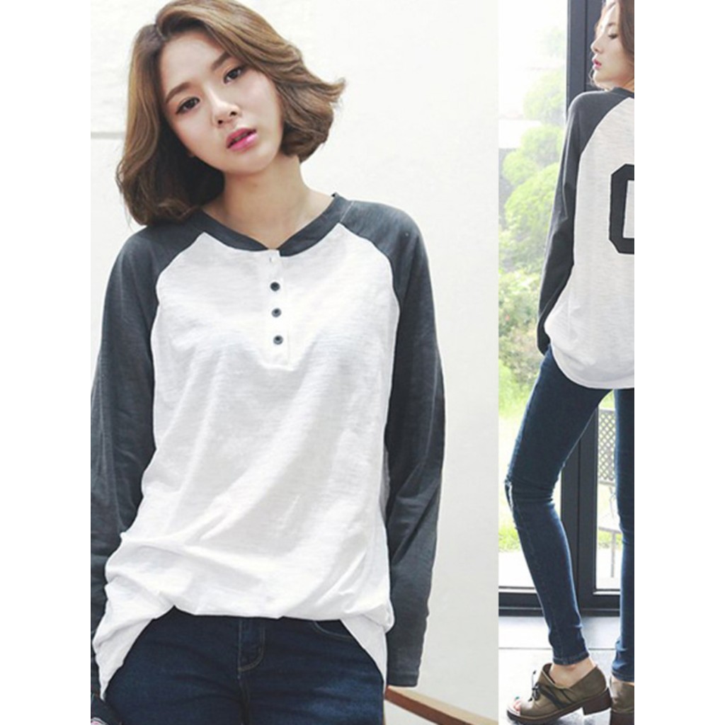 Camiseta feminina de manga comprida estampada nas costas 2026 primavera outono novo estilo Top versão coreana All-Match 