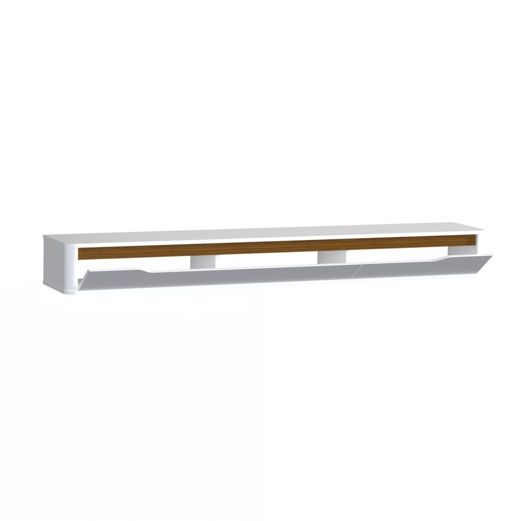 Rack Suspenso Slim Curvo 180cm para TV até 65” Moderno Luxo com Portas Basculantes · foto 2