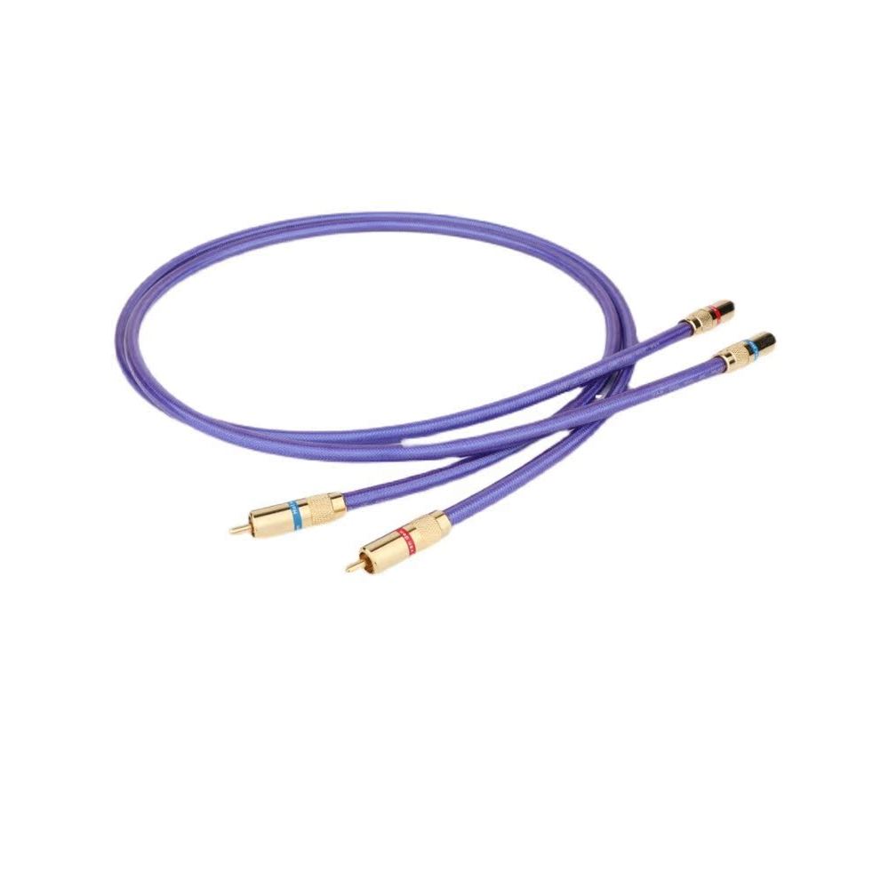 Preffair único cristal cobre banhado a prata cabo de sinal de áudio de grau de febre HiFi áudio banhado a ouro RCA cabo