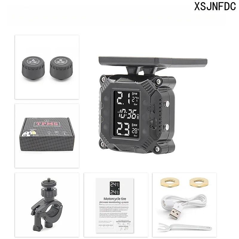 Monitor Solar Externo De Pressão De Pneus De Motocicleta TPMS TY01 Detector Monitoramento Em Tempo Real À Prova D'água E