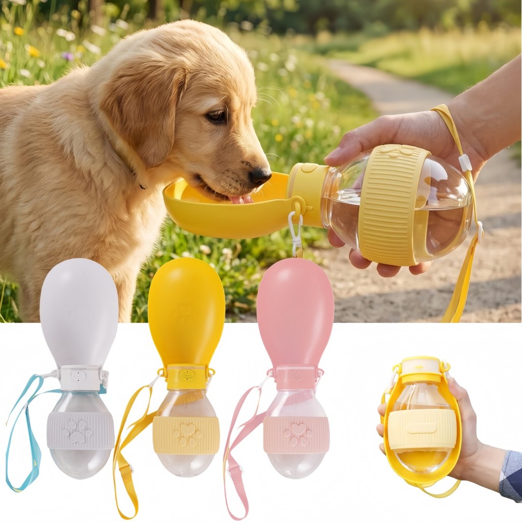 Garrafa de Água Portátil Dobrável para Pets – Para Cães e Gatos, Perfeita para Caminhadas, Viagens e Uso Diário