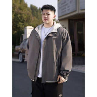THE PANG Street Wear Plus Size Masculino Primavera Falso Duas Peças Gorda Solta Casual Jaqueta Com Capuz