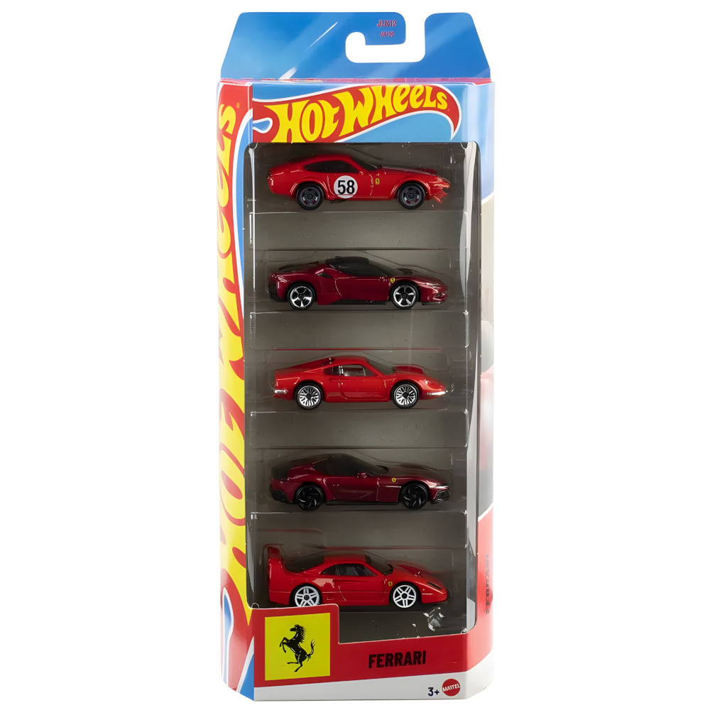 Conjunto de Carrinhos Hot Wheels - Ferrari - 1:64 - Mattel