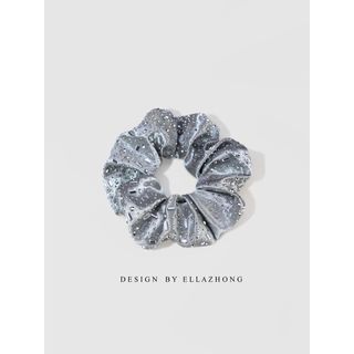 Piscando cheio de diamante ~ cinza cetim Scrunchy High-End corda de cabelo cabeça corda acessórios de cabelo coreano coc