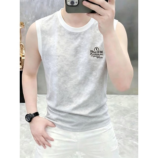 Colete masculino de verão Casual em torno do pescoço sem mangas camiseta Tie-Dye colete moletom juventude camiseta topo