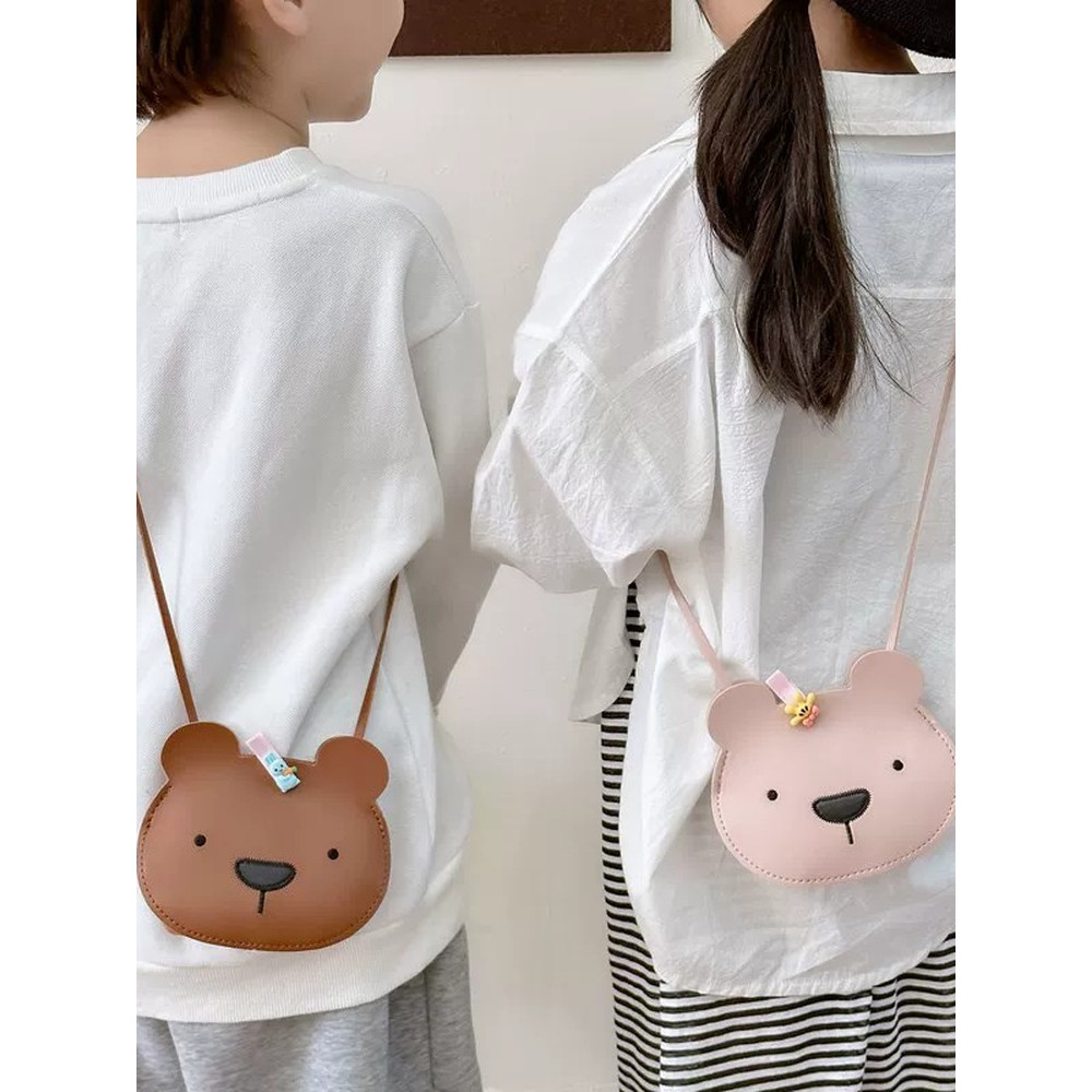 Crianças sacos femininos bonito saco do mensageiro moda urso bolsa de ombro moda bebê Mini moeda bolsa menina bolsa de o