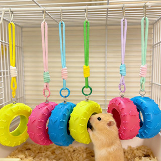 Brinquedo Para Mastigar Papagaio , De hamster Dourado , Rede De Balanço Durável Em Forma De Pneu Suspensa , Labirinto Fo