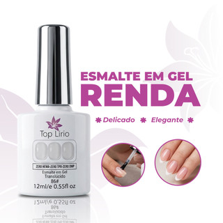 Esmalte em Gel Renda 12ml Top Lírio UV/LED Natural Francesinha Alongamento Zero HEMA