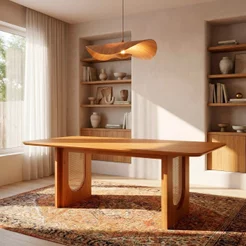 Mesa de Jantar Retangular 8 Lugares 210cm Tali CabeCasa MadeiraOriginals Marrom Cinamomo Cinamomo