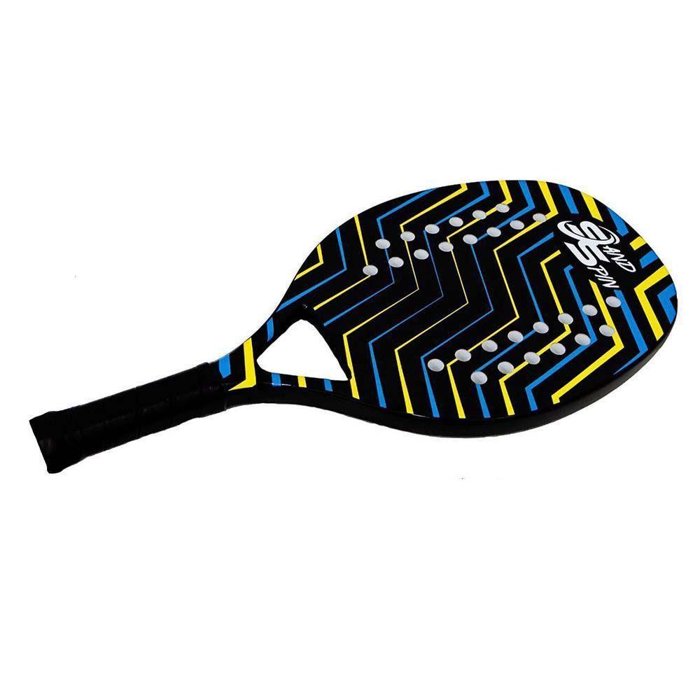 Raquete de beach tennis Sand Spin Aloha azul em fibra de carbono