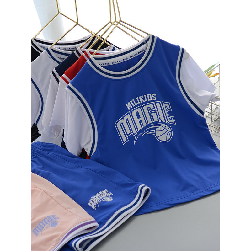 Crianças terno Casual verão novo estilo meninos meninas confortável macio respirável de duas peças camiseta de manga cur