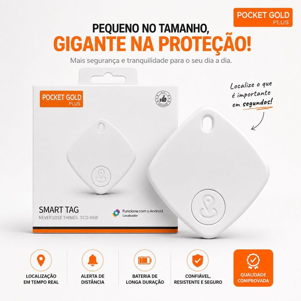 Rastreador Bluetooth Localizador Smart Tag Android Para Chaves Bolsa Mochila Mala Carro Pocket Gold