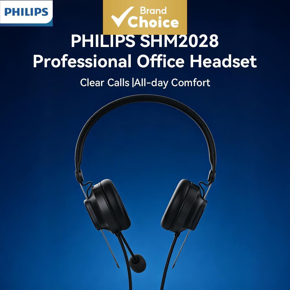 Philips SHM2028 Fones De Ouvido Com Fio E Microfone Cancelamento De Ruído Intra-Auriculares Leve Confortável PC Laptop C