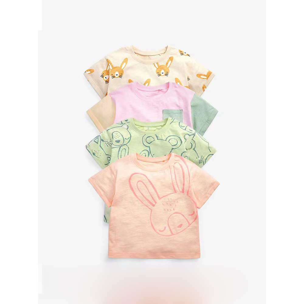 Comércio exterior roupas infantis meninas desenhos animados camisetas de manga curta moda topos bebê verão novos produto