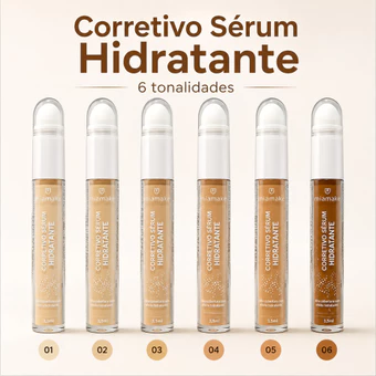 Corretivo Sérum Hidratante Mia Make 3,5ml Maquiagem Facial 6 Tons