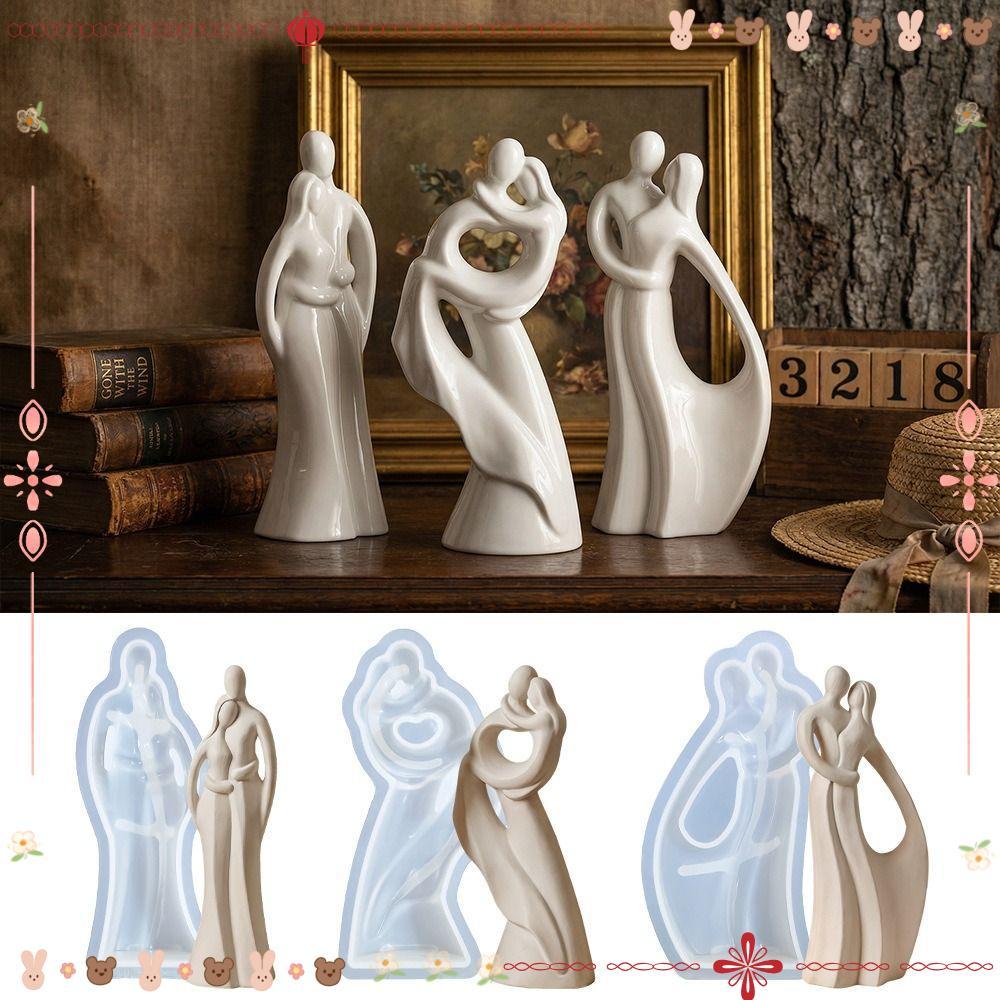 Molde Epóxi De Cimento De Gesso, Moldes De Silicone Abstratos Feitos À Mão Para Casal , De Sabão Reutilizável