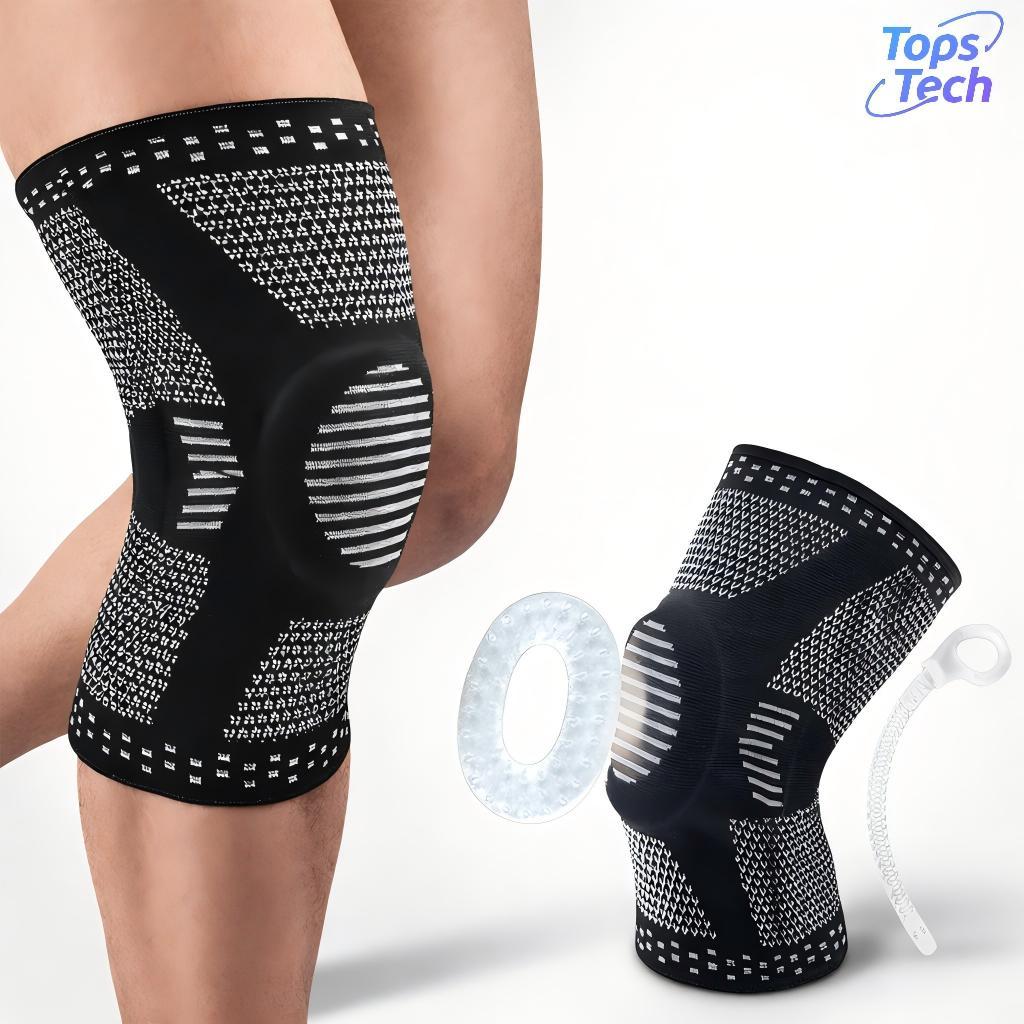 Joelheira De Compressão Com Silicone E Fio De Aço Flexível Esportiva Esporte Haste-Tops