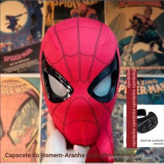 Marvel homem-aranha chapelaria olho móvel wink máscara controle remoto elétrico wink vingadores Halloween capacete infan