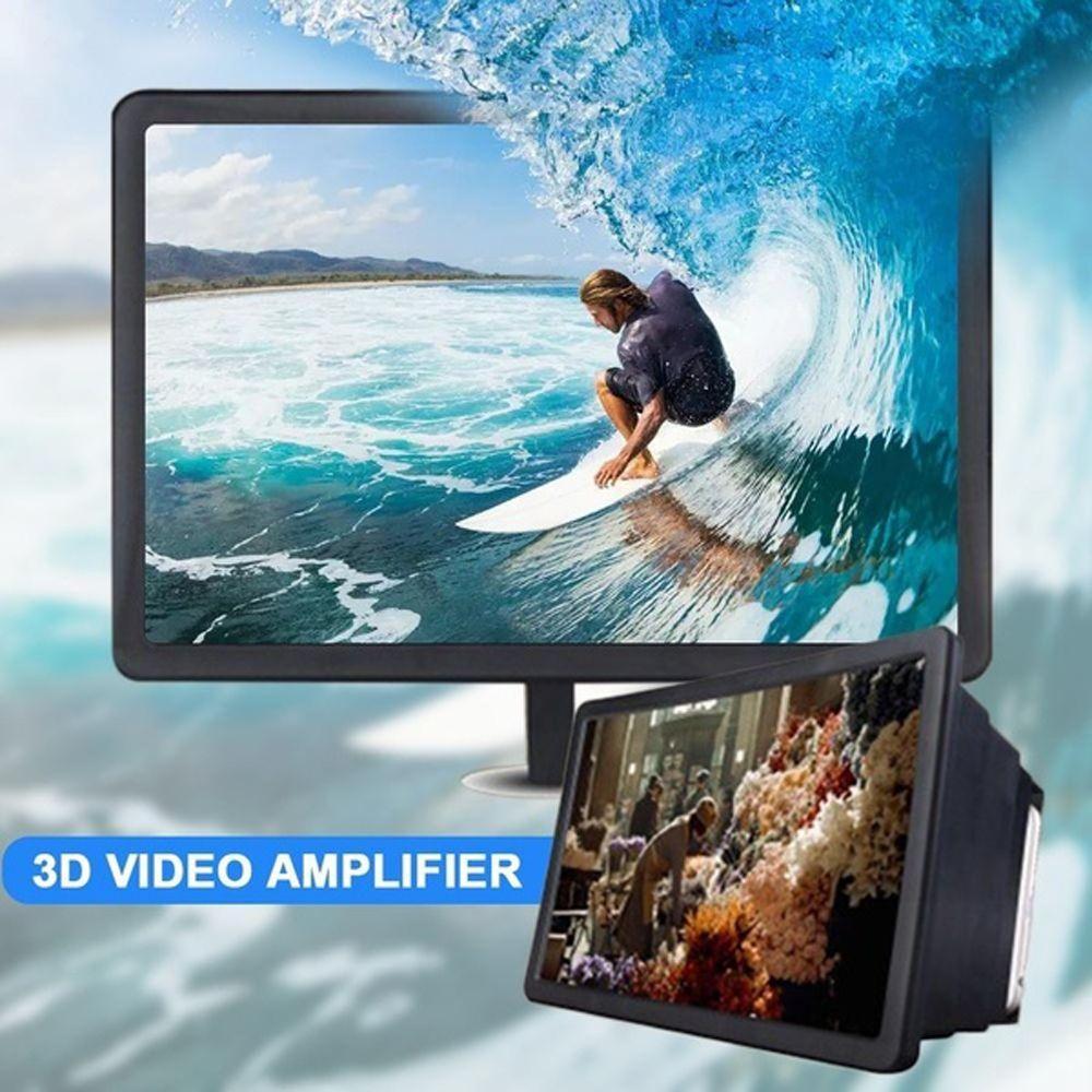 Lupa De Tela Universal HD Vídeo Ampliar Suporte Para Telefone