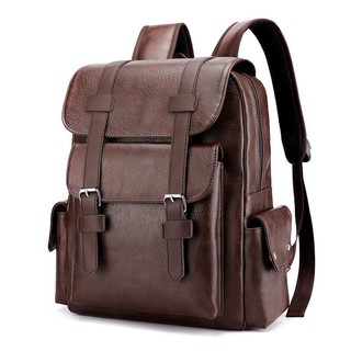 Mochila de Couro para Computador de Grande Capacidade para Homens, Ideal para Viagens de Negócios e Lazer