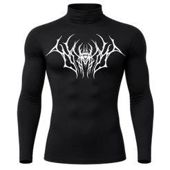 Camisa Proteção Uv 50+ Segunda Pele Compressão Manga Longa Gola Alta Cyber Tribal Pulse Rash Guard